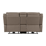 Haven Russet Power Double Reclining Loveseat with Center Console