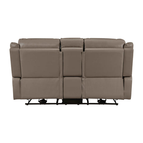 Haven Russet Power Double Reclining Loveseat with Center Console by Homelegance at Eve Furniture
