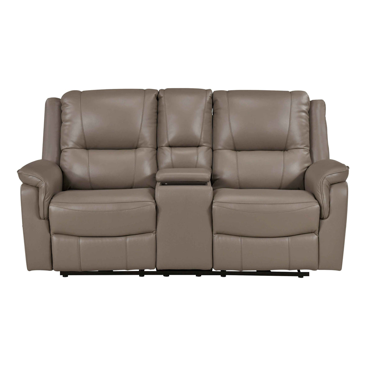 Haven Russet Power Double Reclining Loveseat with Center Console