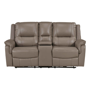 Haven Russet Power Double Reclining Loveseat with Center Console by Homelegance at Eve Furniture