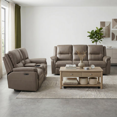 Haven Russet Power Double Reclining Sofa by Homelegance at Eve Furniture