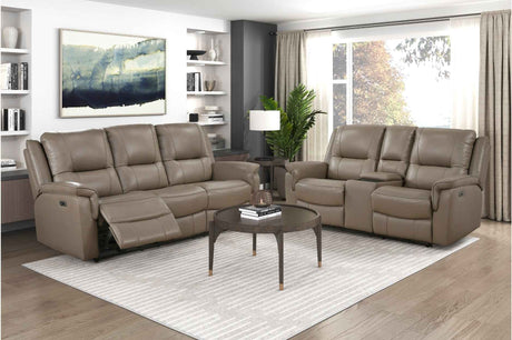 Haven Russet Power Double Reclining Sofa & Loveseat by Homelegance at Eve Furniture