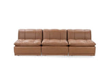 Haven Toffee Brown Leather 3 Piece Modular Sofa by Classic Home at Eve Furniture