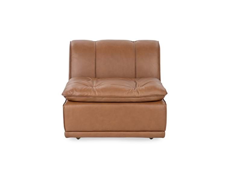 Haven Toffee Brown Leather Armless Chair by Classic Home at Eve Furniture