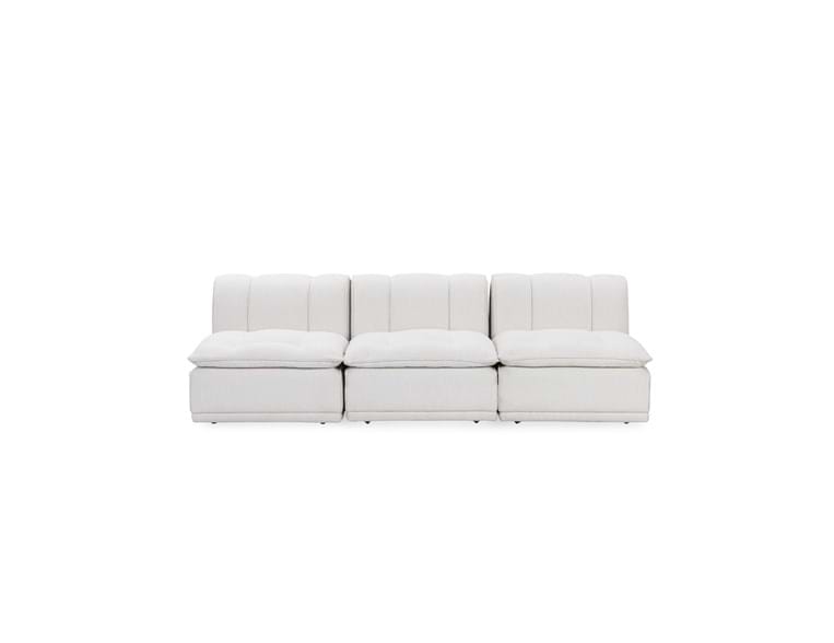 Haven White Leather 3 Piece Modular Sofa by Classic Home at Eve Furniture