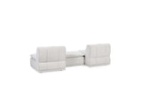 Haven White Leather 3 Piece Modular Sofa w/ Ottoman by Classic Home at Eve Furniture