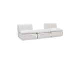 Haven White Leather 3 Piece Modular Sofa w/ Ottoman by Classic Home at Eve Furniture
