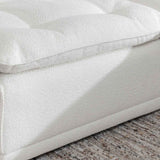 Haven White Upholstered Ottoman by Classic Home at Eve Furniture
