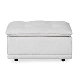 Haven White Upholstered Ottoman by Classic Home at Eve Furniture