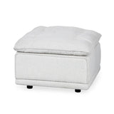 Haven White Upholstered Ottoman by Classic Home at Eve Furniture