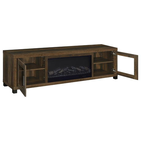 Havering Dark Pine 71-inch TV Stand Fireplace Media Console by Coaster at Eve Furniture