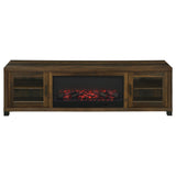 Havering Dark Pine 71-inch TV Stand Fireplace Media Console by Coaster at Eve Furniture