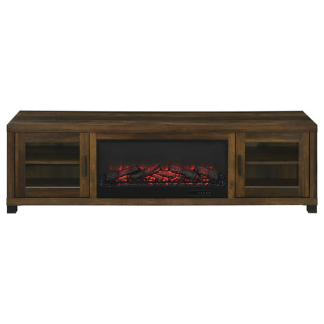 Havering Dark Pine 71-inch TV Stand Fireplace Media Console by Coaster at Eve Furniture