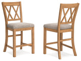 Havonplane Brown Counter Height Barstool, Set of 2