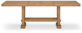 Havonplane Light Brown Pine Counter Height Dining Table and 6 Barstools by Ashley at Eve Furniture