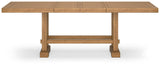Havonplane Light Brown Pine Counter Height Dining Table and 6 Barstools by Ashley at Eve Furniture