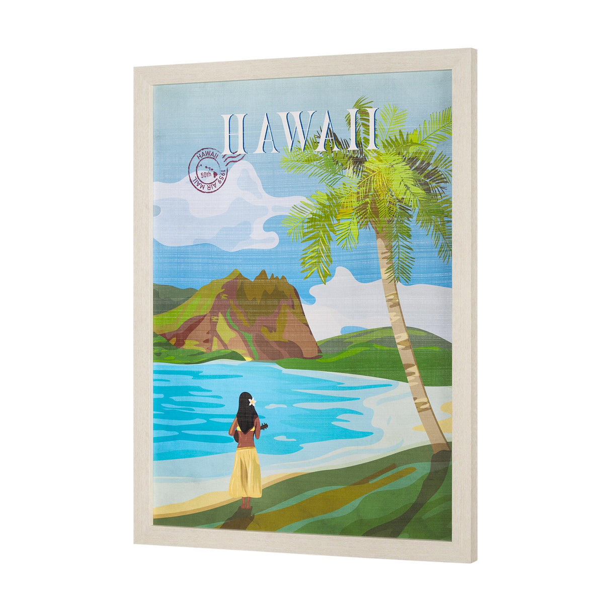 Hawaii Go USA (L) by Mercana Studio a Hand Embellished Decograph Framed Art Print by Mercana at Eve Furniture