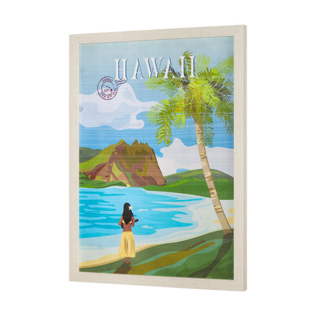 Hawaii Go USA (L) by Mercana Studio a Hand Embellished Decograph Framed Art Print by Mercana at Eve Furniture