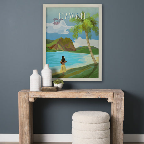 Hawaii Go USA (L) by Mercana Studio a Hand Embellished Decograph Framed Art Print by Mercana at Eve Furniture