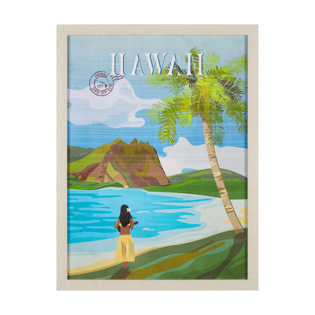 Hawaii Go USA (L) by Mercana Studio a Hand Embellished Decograph Framed Art Print by Mercana at Eve Furniture