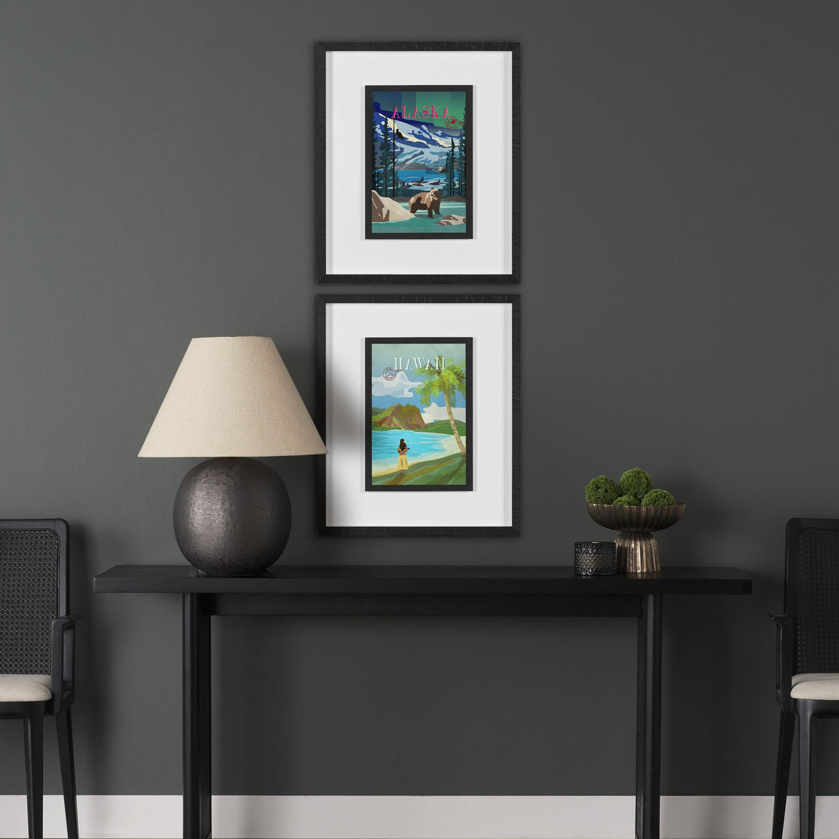 Hawaii Go USA (M) by Mercana Studio a Framed Art Print Matted under Glass by Mercana at Eve Furniture