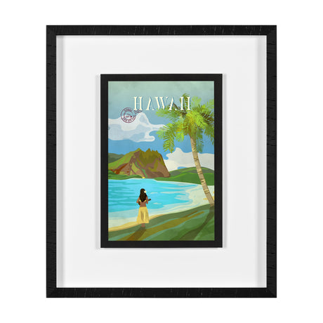 Hawaii Go USA (M) by Mercana Studio a Framed Art Print Matted under Glass by Mercana at Eve Furniture