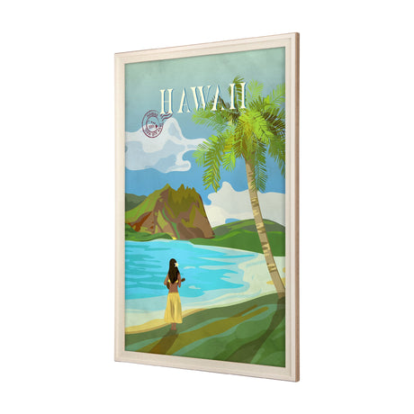 Hawaii Go USA (XL) by Mercana Studio a Hand Embellished Decograph Framed Art Print under Glass by Mercana at Eve Furniture