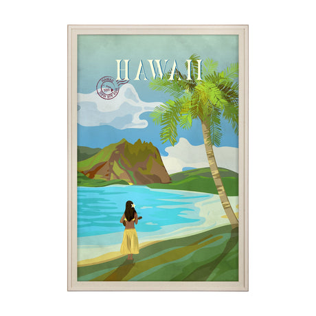 Hawaii Go USA (XL) by Mercana Studio a Hand Embellished Decograph Framed Art Print under Glass by Mercana at Eve Furniture