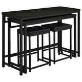 Hawes Black 4-Piece Multipurpose Counter Height Table Set