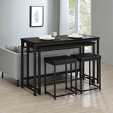 Hawes Black 4-Piece Multipurpose Counter Height Table Set