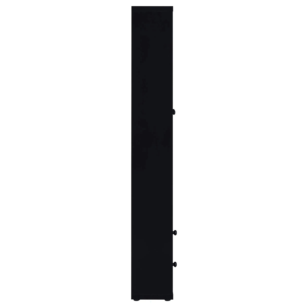 Hawthorne Black 4-Shelf Glass Door Tall Cabinet with Drawers by Coaster at Eve Furniture