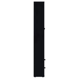 Hawthorne Black 4-Shelf Glass Door Tall Cabinet with Drawers by Coaster at Eve Furniture
