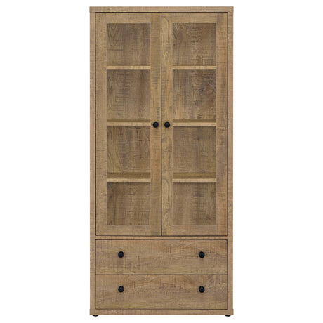 Hawthorne Mango 4-Shelf Glass Door Tall Cabinet with Drawers by Coaster at Eve Furniture