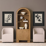 Hawthorne Solid Oak Wood w/ Glass Curio Cabinet by Mercana at Eve Furniture