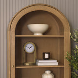 Hawthorne Solid Oak Wood w/ Glass Curio Cabinet by Mercana at Eve Furniture