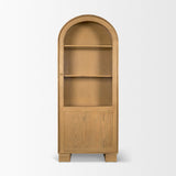 Hawthorne Solid Oak Wood w/ Glass Curio Cabinet by Mercana at Eve Furniture