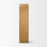 Hawthorne Solid Oak Wood w/ Glass Curio Cabinet by Mercana at Eve Furniture