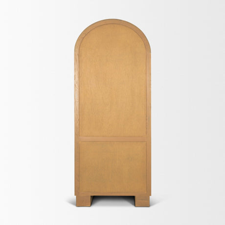 Hawthorne Solid Oak Wood w/ Glass Curio Cabinet by Mercana at Eve Furniture