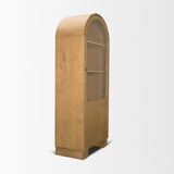 Hawthorne Solid Oak Wood w/ Glass Curio Cabinet by Mercana at Eve Furniture