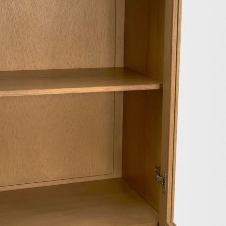 Hawthorne Solid Oak Wood w/ Glass Curio Cabinet by Mercana at Eve Furniture
