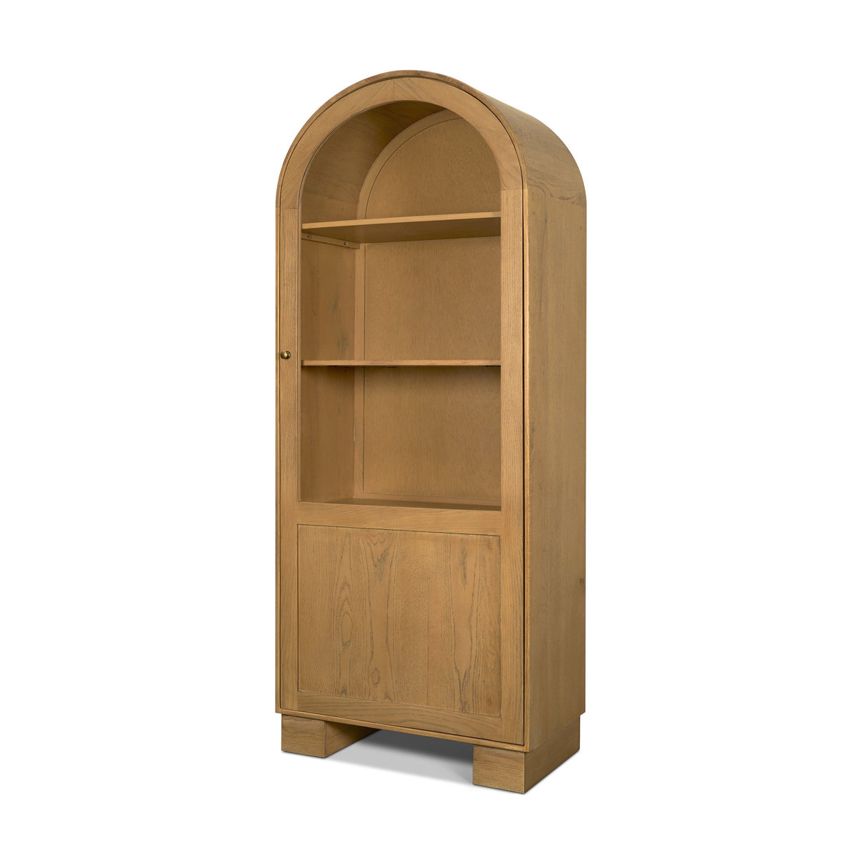 Hawthorne Solid Oak Wood w/ Glass Curio Cabinet by Mercana at Eve Furniture