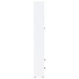 Hawthorne White 4-Shelf Glass Door Tall Cabinet with Drawers by Coaster at Eve Furniture
