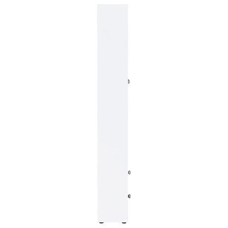 Hawthorne White 4-Shelf Glass Door Tall Cabinet with Drawers by Coaster at Eve Furniture