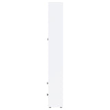 Hawthorne White 4-Shelf Glass Door Tall Cabinet with Drawers by Coaster at Eve Furniture