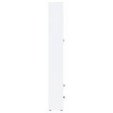 Hawthorne White 4-Shelf Glass Door Tall Cabinet with Drawers by Coaster at Eve Furniture