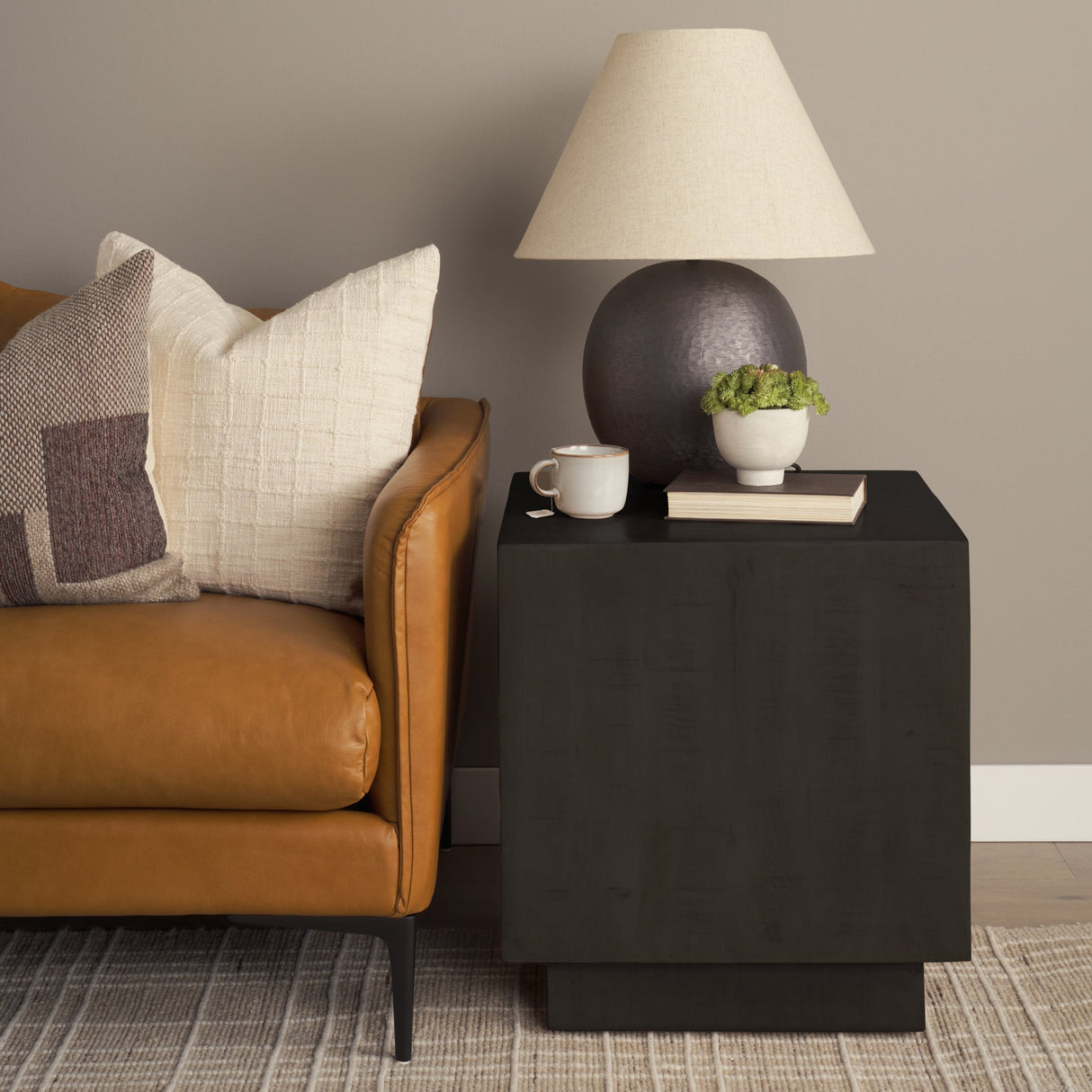 Hayden Dark Brown Wood End/Side Table by Mercana at Eve Furniture
