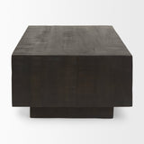 Hayden Dark Brown Wood Rectangular Coffee Table by Mercana at Eve Furniture