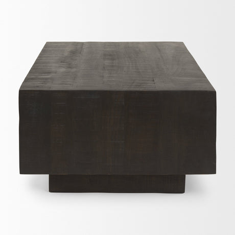 Hayden Dark Brown Wood Rectangular Coffee Table by Mercana at Eve Furniture