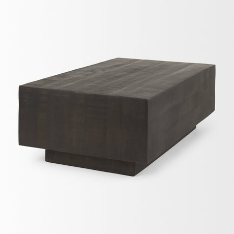 Hayden Dark Brown Wood Rectangular Coffee Table by Mercana at Eve Furniture