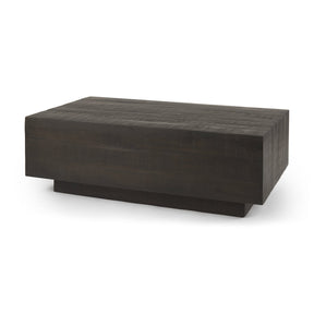 Hayden Dark Brown Wood Rectangular Coffee Table by Mercana at Eve Furniture